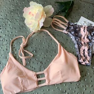 Strappy Peach Bikini Top